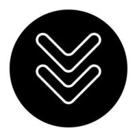 Downward fast Arrow icon, editable vector