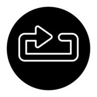 Filled design icon of upward right turn arrow vector