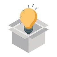 An editable design icon of creative box vector