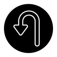 Perfect design of turn down left arrow vector