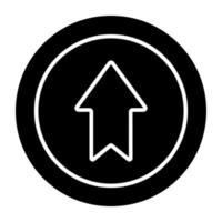An icon design of upward arrow vector