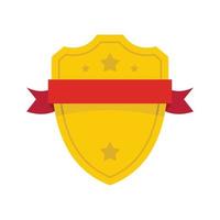 Badge warrior icon, flat style vector