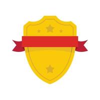 Badge warrior icon, flat style vector