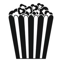 Cinema popcorn box icon, simple style vector