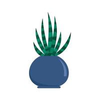 Striped cactus pot icon, flat style vector