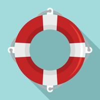 Life buoy ring icon, flat style vector