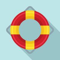Life buoy icon, flat style vector