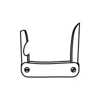 Folding knife icon, outline style vector