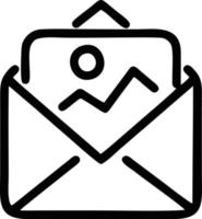 envelope icon in black vector image, illustration of envelope in black on white background, an envelope design on a white background