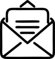 envelope icon in black vector image, illustration of envelope in black on white background, an envelope design on a white background