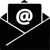 envelope icon in black vector image, illustration of envelope in black on white background, an envelope design on a white background