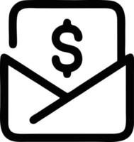 envelope icon in black vector image, illustration of envelope in black on white background, an envelope design on a white background