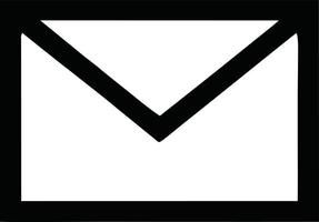 envelope icon in black vector image, illustration of envelope in black on white background, an envelope design on a white background