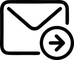 envelope icon in black vector image, illustration of envelope in black on white background, an envelope design on a white background