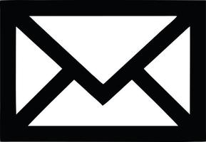 envelope icon in black vector image, illustration of envelope in black on white background, an envelope design on a white background