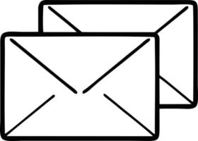 envelope icon in black vector image, illustration of envelope in black on white background, an envelope design on a white background