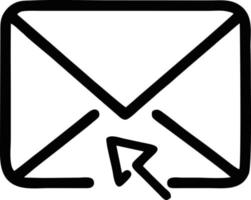 envelope icon in black vector image, illustration of envelope in black on white background, an envelope design on a white background