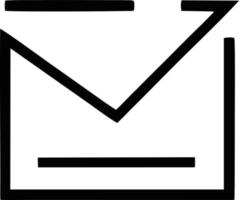 envelope icon in black vector image, illustration of envelope in black on white background, an envelope design on a white background