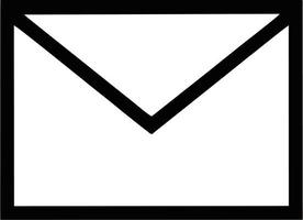 envelope icon in black vector image, illustration of envelope in black on white background, an envelope design on a white background