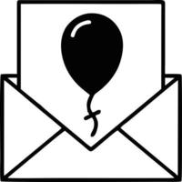 envelope icon in black vector image, illustration of envelope in black on white background, an envelope design on a white background