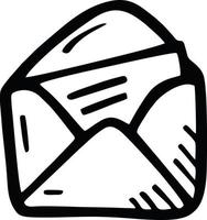 envelope icon in black vector image, illustration of envelope in black on white background, an envelope design on a white background