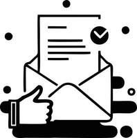 envelope icon in black vector image, illustration of envelope in black on white background, an envelope design on a white background