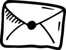 envelope icon in black vector image, illustration of envelope in black on white background, an envelope design on a white background
