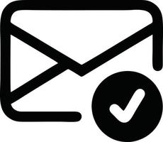 envelope icon in black vector image, illustration of envelope in black on white background, an envelope design on a white background