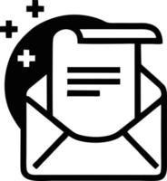 envelope icon in black vector image, illustration of envelope in black on white background, an envelope design on a white background