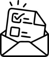 envelope icon in black vector image, illustration of envelope in black on white background, an envelope design on a white background