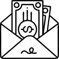 envelope icon in black vector image, illustration of envelope in black on white background, an envelope design on a white background