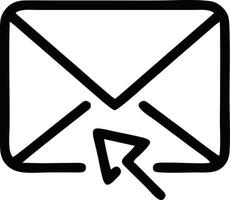 envelope icon in black vector image, illustration of envelope in black on white background, an envelope design on a white background