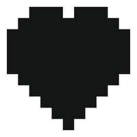 Pixel heart icon, simple style. vector