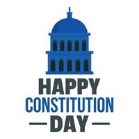 Happy american constitution day logo icon, flat style vector