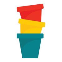 Plant pot icon, flat style vector