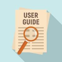 User guide papers icon, flat style vector