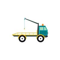 Tow truck for transportation cars icon, flat style vector