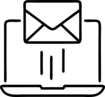 envelope icon in black vector image, illustration of envelope in black on white background, an envelope design on a white background