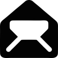 envelope icon in black vector image, illustration of envelope in black on white background, an envelope design on a white background