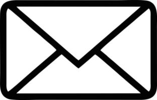 envelope icon in black vector image, illustration of envelope in black on white background, an envelope design on a white background