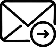 envelope icon in black vector image, illustration of envelope in black on white background, an envelope design on a white background