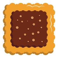 Square biscuit icon, flat style vector