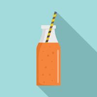 Mango smoothie icon, flat style vector