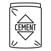 icono de bolsa de cemento, estilo de contorno vector