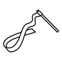 Gymnastics ribbon stick icon, outline style vector