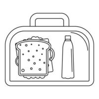 icono de caja de sándwich de almuerzo, estilo de contorno vector