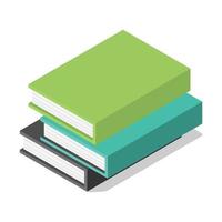 paquete de libros en el icono de la mesa, estilo isométrico vector