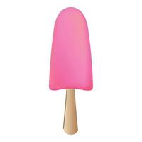 Pink cold popsicle icon, cartoon style vector