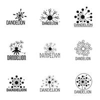 Dandelion icons set, simple style vector