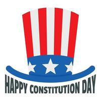 Usa hat constitution day logo icon, flat style vector